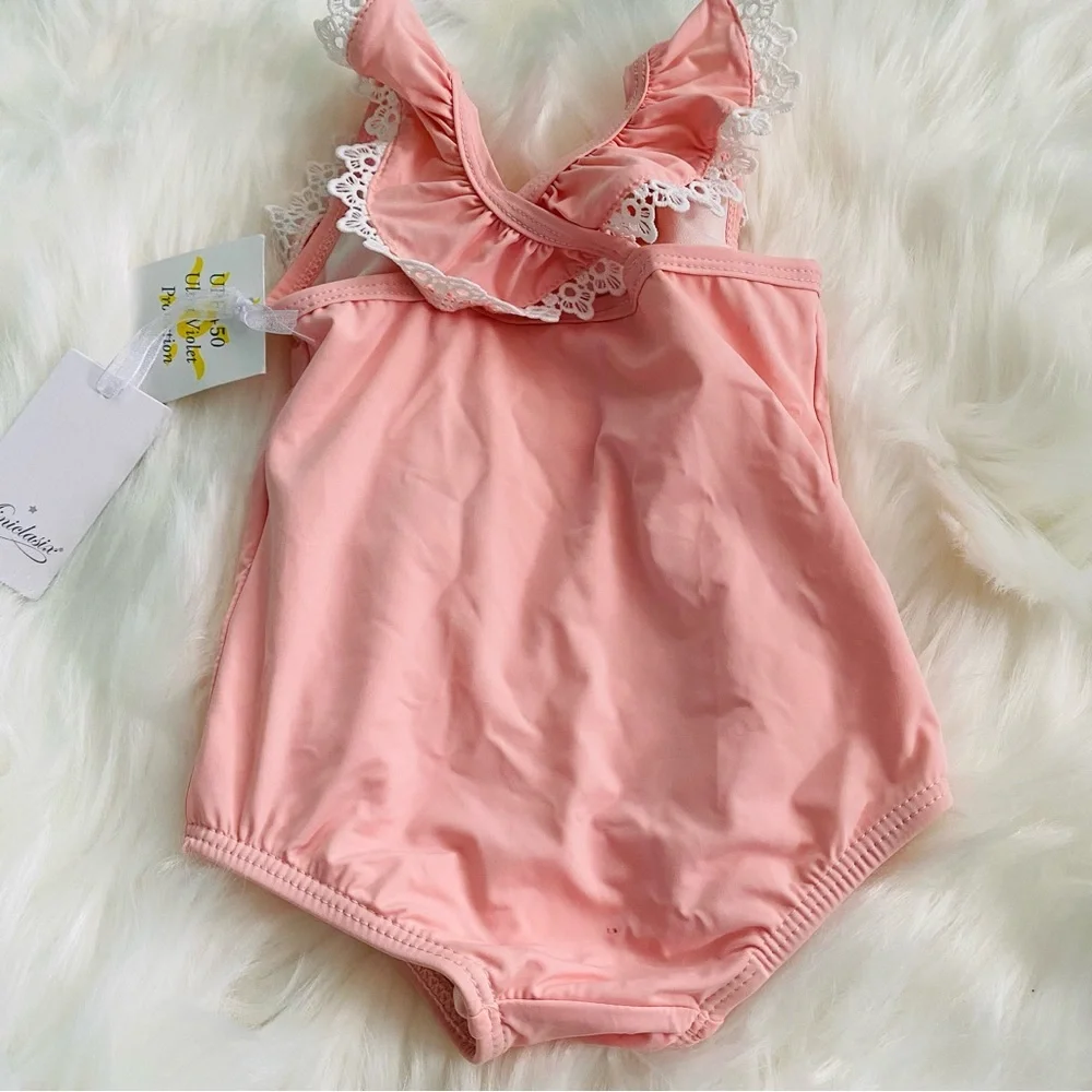 Miniclasix Girl’s Frill Swimsuit NWT 6-9mo Msrp $50